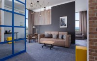 Номер Люкс 3-местный (с панорамными окнами и вид на море) — фото «Miracleon Beton Brut Ultra All Inclusive & SPA Anapa 4*» / «Мираклеон Бетон Брют Ультра Олл Инклюзив и СПА Анапа» отель